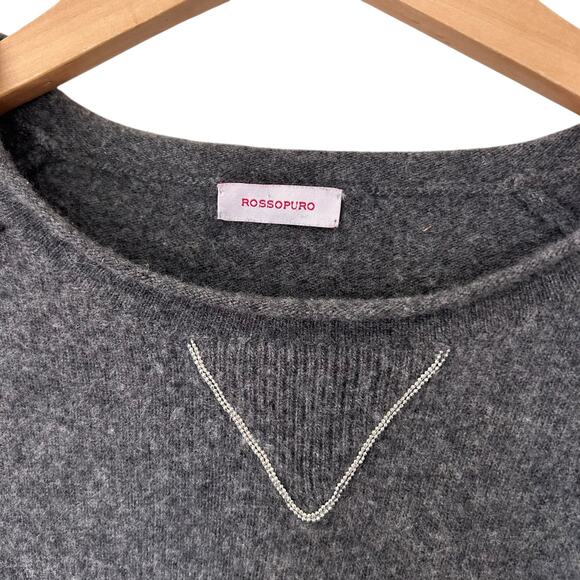Rossopuro Gray Wool Cashmere Sweater Sz S - Picture 3 of 5